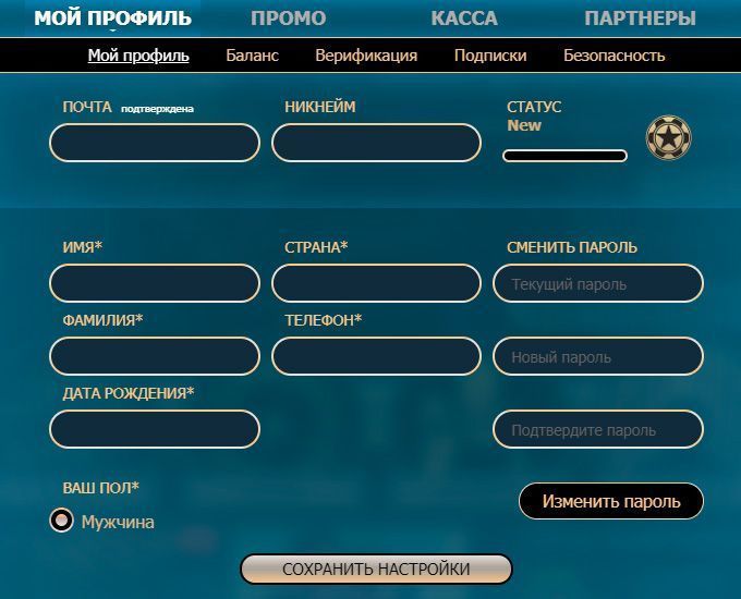 Bвeдeння ocoбиcтиx дaниx в пpoфілі